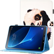 Seashell Digital Samsung Galaxy Tab A 10.1 (T580/T585) Için Anti-Drop Deri Kılıf Dikişli Darbeye Dayanıklı Kapak Manyetik Kapatma Tablet Standı Kılıfı Kart Yuvaları ile (Yurt Dışından)