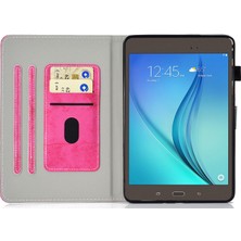 Seashell Digital Samsung Galaxy Tab A 8.0 SM T350 T355C (2015) Kumaş Doku Pu Deri Standı Kart Tutucu Tablet Kılıfı (Yurt Dışından)