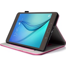 Seashell Digital Samsung Galaxy Tab A 8.0 SM T350 T355C (2015) Kumaş Doku Pu Deri Standı Kart Tutucu Tablet Kılıfı (Yurt Dışından)