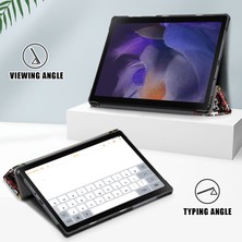 Seashell Digital Desen Baskı Üç Katlı Stand Sert Pc Yumuşak Pu Deri Koruyucu Samsung Galaxy Tab A7 Lite 8.7 Inç SM T220 (Wi Fi) Graffiti Tablet Kılıfı (Yurt Dışından)