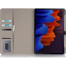 Seashell Digital Samsung Galaxy Tab S7 T870 S8 SIYAH Cüzdan Çapraz Doku Ekleme Deri Tablet Kılıfı (Yurt Dışından)