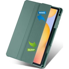 Seashell Digital Samsung Galaxy Tab S6 Lite (2024 2022 (2020) Pu Deri Üç Katlı Stand Şeffaf Arka Gece Yarısı Tablet Kılıfı (Yurt Dışından)