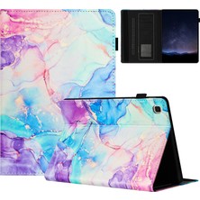 Seashell Digital Samsung Galaxy Tab S6 Lite (2024 2022 2020) P610 Otomatik Uyandırma uyku Pu Deri Mermer Tablet Kılıfı (Yurt Dışından)