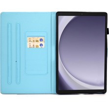 Seashell Digital Samsung Galaxy Tab A9 Pu Deri Desen Baskı Kalem Tutucu Akıllı Gökyüzü Tablet Kılıfı (Yurt Dışından)