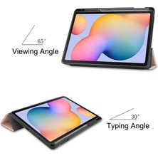 Seashell Digital Samsung Galaxy Tab S6 Lite (2024 2022 2020) Standlı Üç Katlı Deri Akıllı Kalem Yuvası Tablet Kılıfı (Yurt Dışından)