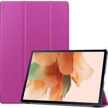 Seashell Digital Tam Koruma Kararlı Üç Katlı Stand Standı Deri Samsung Galaxy Tab S7 Fe SM T730 SM T736 Tablet Kılıfı (Yurt Dışından)