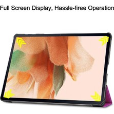 Seashell Digital Tam Koruma Kararlı Üç Katlı Stand Standı Deri Samsung Galaxy Tab S7 Fe SM T730 SM T736 Tablet Kılıfı (Yurt Dışından)