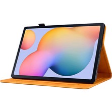 Seashell Digital Samsung Galaxy Tab S6 Lite (2024 2022 2020) SM P610 615 Deri Desenli Baskılı Stand Haki Tablet Kılıfı (Yurt Dışından)