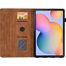 Seashell Digital Samsung Galaxy Tab S6 Lite (2024 2022 2020) SM P610 615 Deri Desenli Baskılı Stand Tablet Kılıfı (Yurt Dışından)