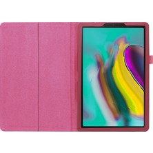 Seashell Digital Samsung Galaxy Tab A 10.1 (2019) Litchi Texture Deri Çizilmeye Dayanıklı Çift Katlı Stand Flip Elastik Kayış Tablet Kılıfı (Yurt Dışından)