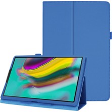 Seashell Digital Samsung Galaxy Tab A 10.1 (2019) Litchi Texture Deri Çizilmeye Dayanıklı Çift Katlı Standlı Elastik Askılı Flip Tablet Kılıfı (Yurt Dışından)