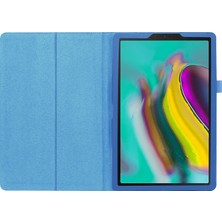 Seashell Digital Samsung Galaxy Tab A 10.1 (2019) Litchi Texture Deri Çizilmeye Dayanıklı Çift Katlı Standlı Elastik Askılı Flip Tablet Kılıfı (Yurt Dışından)