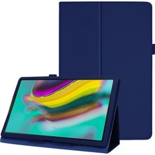 Seashell Digital Samsung Galaxy Tab A 10.1 (2019) Litchi Texture Deri Çizilmeye Dayanıklı Çift Katlı Stand Elastik Askılı Flip Tablet Kılıfı (Yurt Dışından)