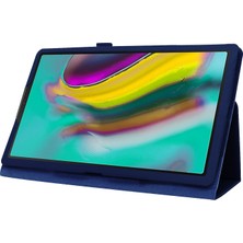 Seashell Digital Samsung Galaxy Tab A 10.1 (2019) Litchi Texture Deri Çizilmeye Dayanıklı Çift Katlı Stand Elastik Askılı Flip Tablet Kılıfı (Yurt Dışından)