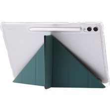 Seashell Digital Samsung Galaxy Tab S9 Origami Üç Katlı Stand Pu Deri Akrilik Tpu Otomatik Uyandırma uyku Gece Yarısı Tablet Kılıfı (Yurt Dışından)