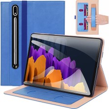 Seashell Digital Iş Tarzı El Tutma Deri Samsung Galaxy Tab S8 s7 Fe T730 T736 S7 Kart Yuvaları Tablet Kılıfı (Yurt Dışından)