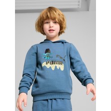 Puma Desenli Erkek Mavi Sweatshırt 62737824-PUMA x Trolls Hoodie