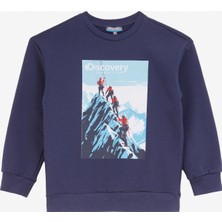 Discovery Expedition Baskılı Erkek Lacivert Sweatshırt D4WB-SWT3077