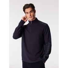 Fabrika Comfort Dik Yaka Düz Lacivert Erkek Sweatshırt FC4WM-SWT 2117