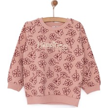 HelloBaby Basic Az Şardonlu Çiçek Desenli Sweatshirt Kız Bebek