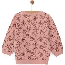 HelloBaby Basic Az Şardonlu Çiçek Desenli Sweatshirt Kız Bebek