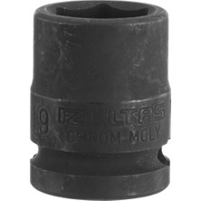 1113067019 19 mm 1/2" Altı Köşe Havalı Lokma Anahtar, Siyah, 19 mm