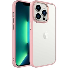 Noktaks - ZORE Apple iPhone 14 Pro - Kılıf Renkli Koruyucu Sert Krom Kapak - Pembe Açık - T24176
