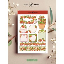 Else Craft Çilek Sticker - Ç-4 - Ajanda Planlayıcı Bullet Journal Için Uygundur