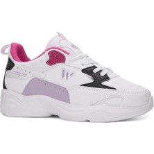 Çiğdem Kundura 2860 M-P-Kalın Taban Hava Alabilen Spor Sneaker Nayakkabı - Beyaz-Fuşya - 40