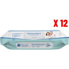 Dr.Comfort Dr Comfort Vucüt Temizleme Havlusu 50'Li X 12 Paket