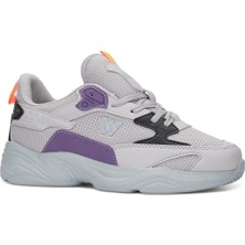 Çiğdem Kundura 2860 M-P-Kalın Taban Hava Alabilen Spor Sneaker Nayakkabı - Gri-Yeşil-Lila - 39