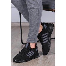 Çiğdem Kundura Çiğdem Çok Rahat Süs Bağlı  Fileli Sneaker Ayakkabı(Axs) - Siyah-Gri - 37