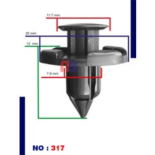 NB Klips Nissan Mitsubishi Toyota Döşeme Klips 50 Adet