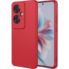 Ahk Oppo Reno 11F Kılıf Antibakteriyel Esnek Soft Parmak İzi Yapmaz Liquid Silikon - Kırmızı