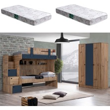 Setay Riva 2li Ranza, 3 Kapaklı Dolap + 2 Adet Comfort Yatak