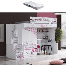 Setay Pisa Ranza 2 Kapaklı Dolap Çalışma Masası + 1 Adet Comfort Yatak