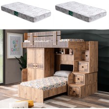 Setay Natural Ranza Karyola 2 Kapaklı Dolap + 2 Adet Comfort Yatak
