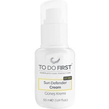 TO DO FIRST Sun Defender Cream Spf 50 Yüksek Koruma Etkili Doğal Leke  Karşıtı Güneş Kremi