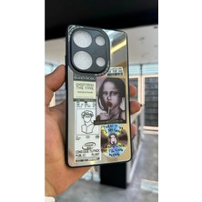 Sphone Xiaomi Redmi Note 13 Pro 4g Kılıf Aynalı Mona Lisa Kadın Resimli Portresi Silüet Desenli Graffiti 3D