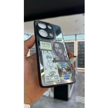 Sphone Xiaomi Redmi Note 13 Pro 4g Kılıf Aynalı Mona Lisa Kadın Resimli Portresi Silüet Desenli Graffiti 3D