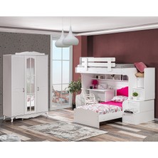 Setay Su Ranza Karyola Çalışma Masası 3 Kapaklı Dolap