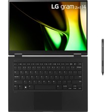 Lg Gram – 14'' IPS Wuxga 120Hz Dokunmatik 2'si 1 Arada Laptop Intel Core Ultra 7 155H Intel Arc Graphics 16GB LPDDR5X Ram 1tb Pcle 4 SSD Win 11 Home Siyah