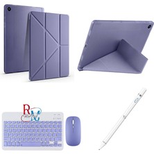 Samsung Galaxy Tab S6 Lite P610/613 Uyumlu Standlı Kılıf Dokunmatik Kalem ve Klavye Mouse 3'lü Set