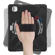Apple iPad Pro 13 2024 Uyumlu Kılıf Defender Askılı Zırh Tank Tablet Arka Kapak