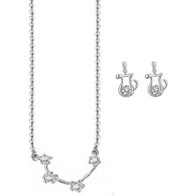 Chavin Zirkon Taşlı Kova Burç Kolye Küpe Seti DT24X