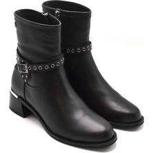 Kadın Topuklu Deri Bot Siyah 2352403K