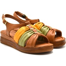 Venüs Kadın Comfort Deri Sandalet Taba 2216412Y