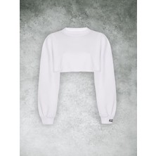 Alejandro Beyaz Crop Sweatshirt