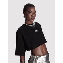 Alejandro Siyah Crop T-Shirt