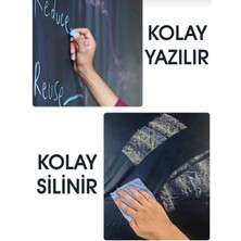 Büyük Boy Yapışkanlı Kara Tahta Sticker Blackboard Kara Yazı Tahtası - Kendinden Yapışkanlı Yazı Tahtası Tebeşir Hediyeli 45 cm x 200 cm - 2 Metre